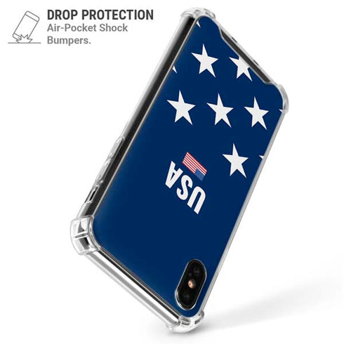 USA Flag Stars iPhone XS Max Clear Case